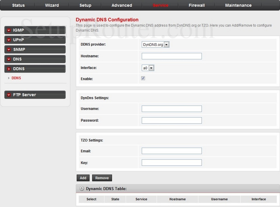 Kasda RTL867x Screenshot DDNS