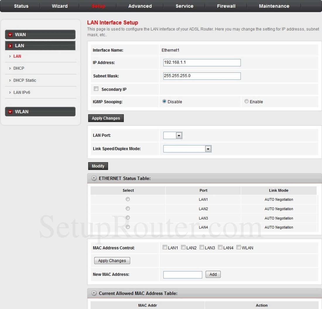 Kasda RTL867x Screenshot LANSetup