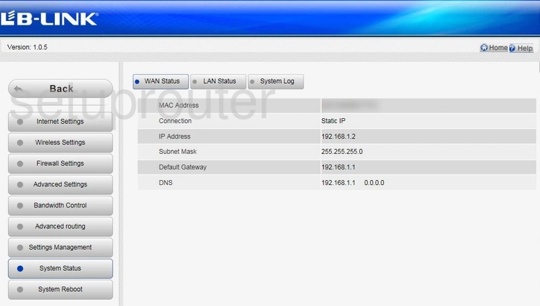 router status mac address internet IP