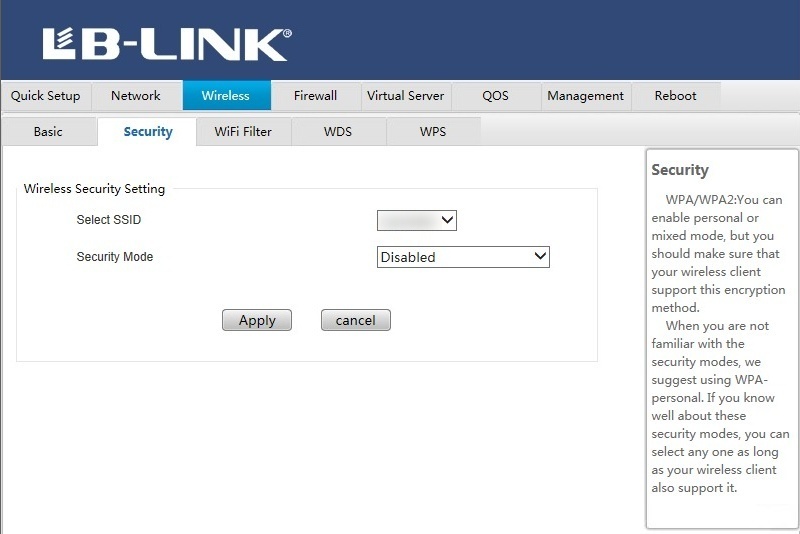 Setup WiFi On The LB-Link BL-WR3000