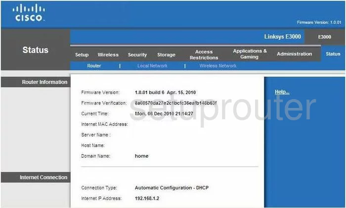 router status mac address internet IP