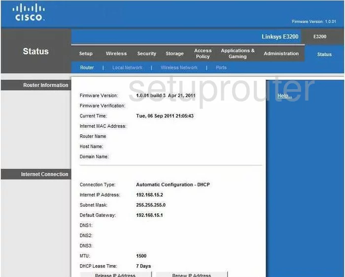 router status mac address internet IP