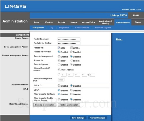 Linksys E8350 Screenshots