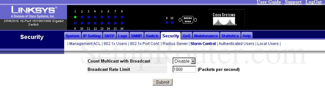 Настройка storm control huawei