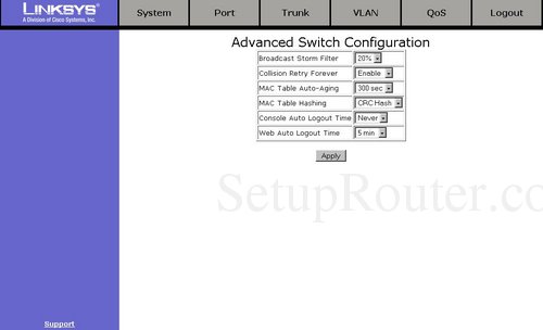 Linksys SRW224 Screenshots