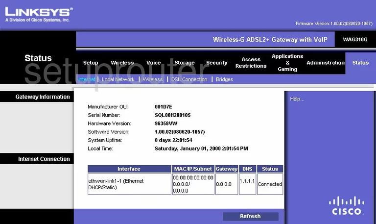 router status mac address internet IP