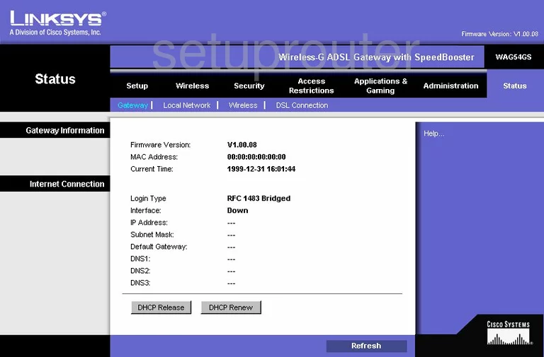 router status mac address internet IP