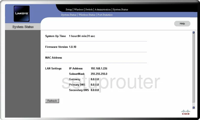 router status mac address internet IP