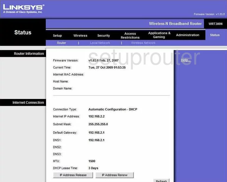 router status mac address internet IP