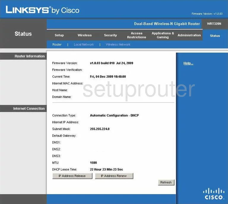 router status mac address internet IP