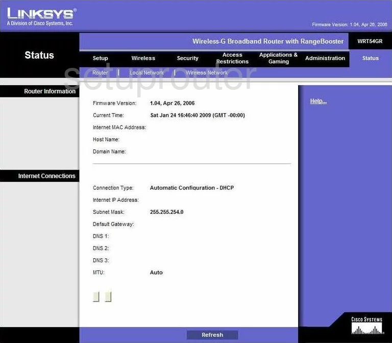 router status mac address internet IP