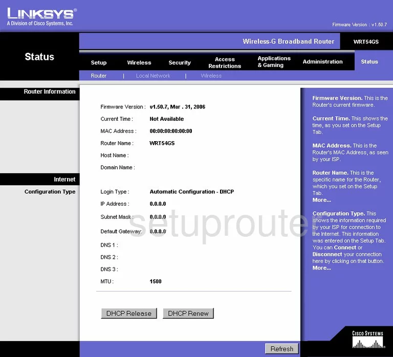 router status mac address internet IP