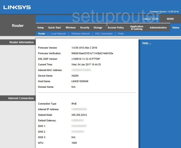 router status mac address internet IP