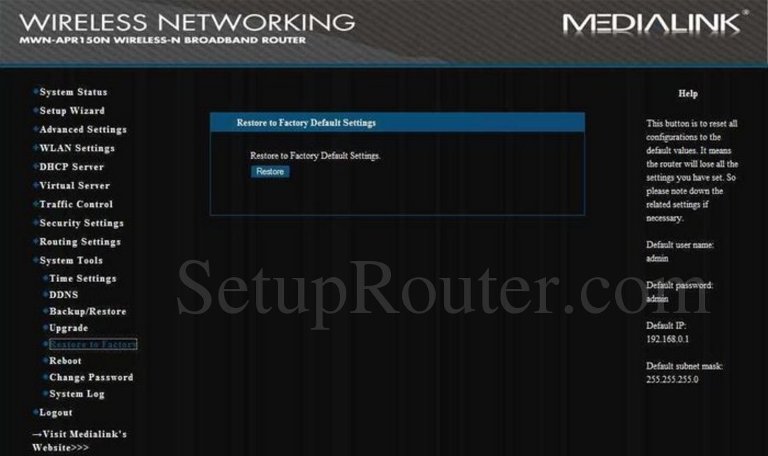 find my router ip medialink wapr150n