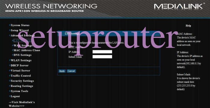 How to change the IP Address on a MediaLink MWN-WAPR150N router