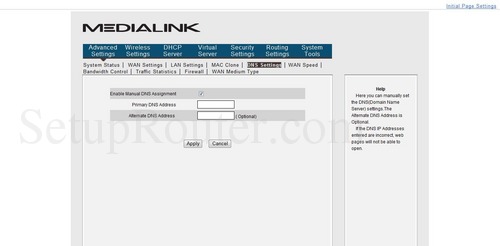 How to change the DNS settings on the MediaLink MWN-WAPR300N