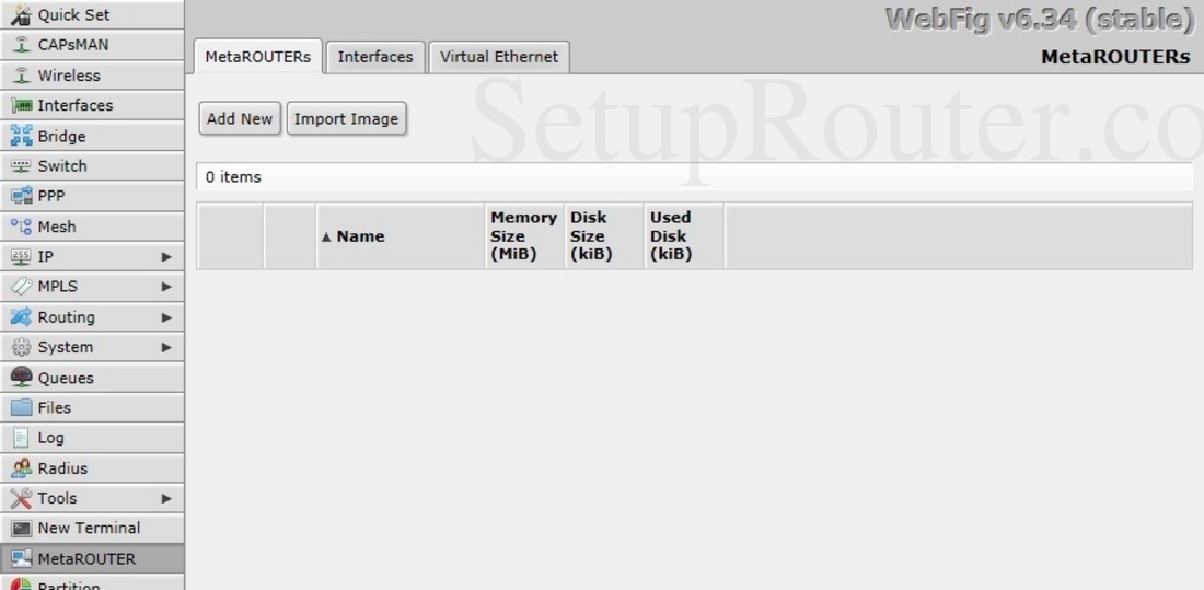 mikrotik routeros v6.34 default password