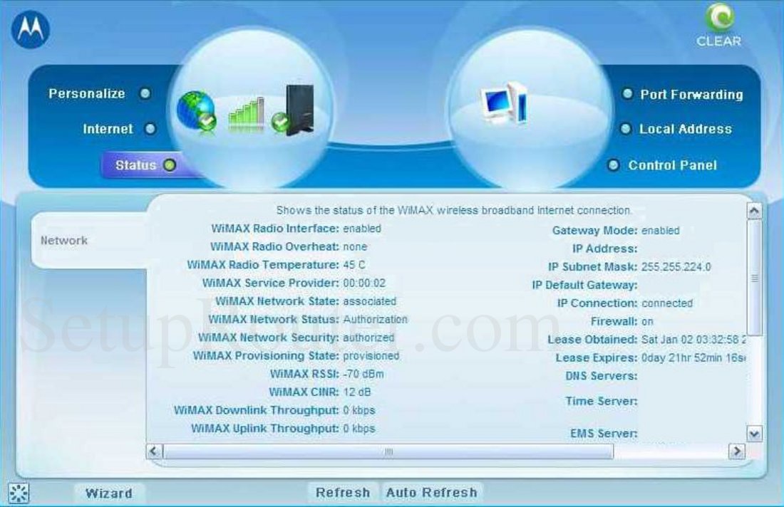 Motorola Cpei Screenshot Network Status