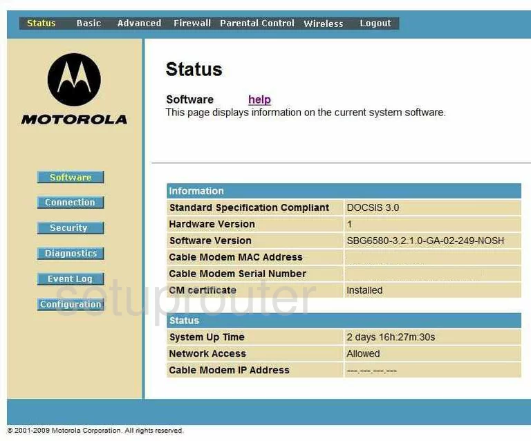 router status mac address internet IP