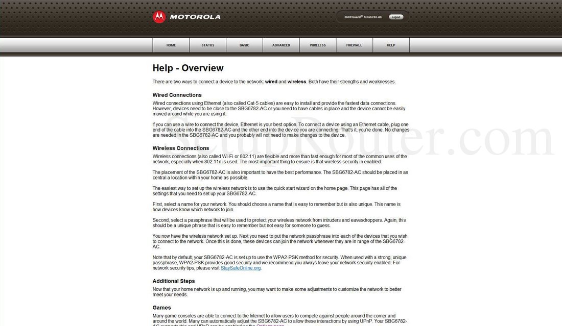 motorola sbg6580 passthrough mac address