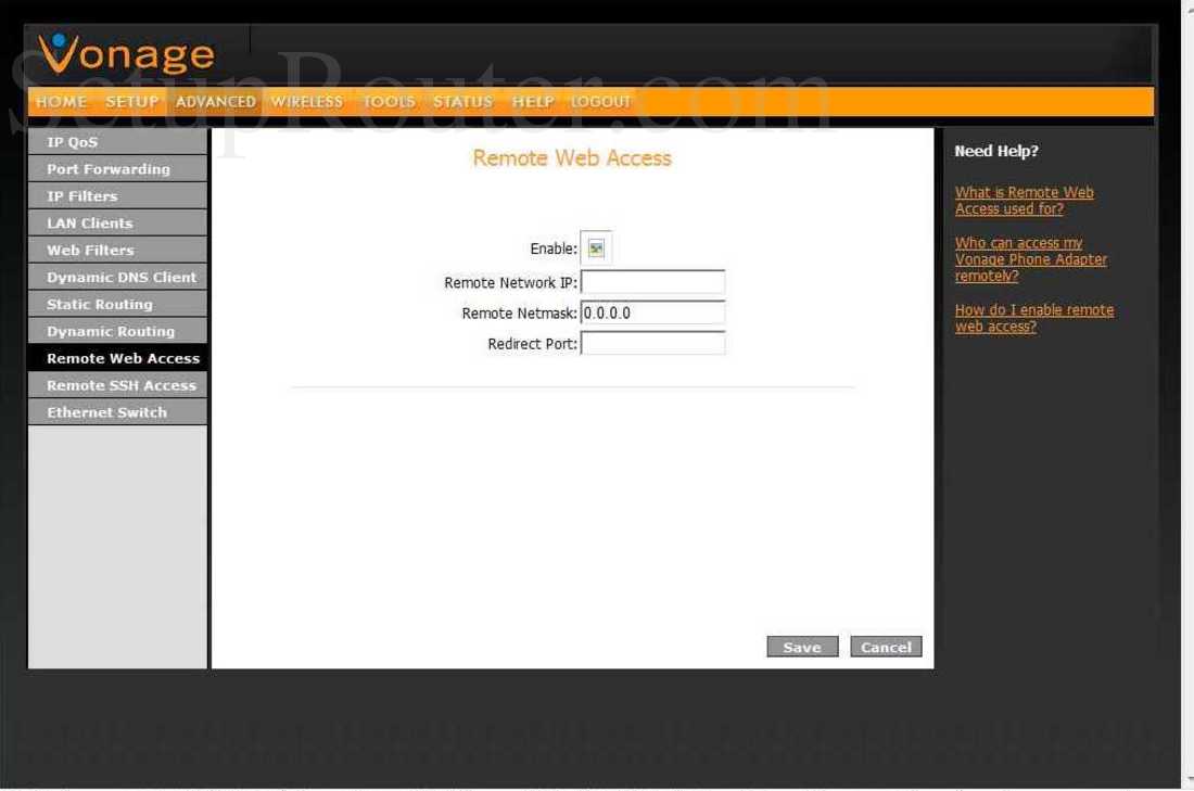 Motorola Vt2542 Vonage Screenshot Remote Web Access