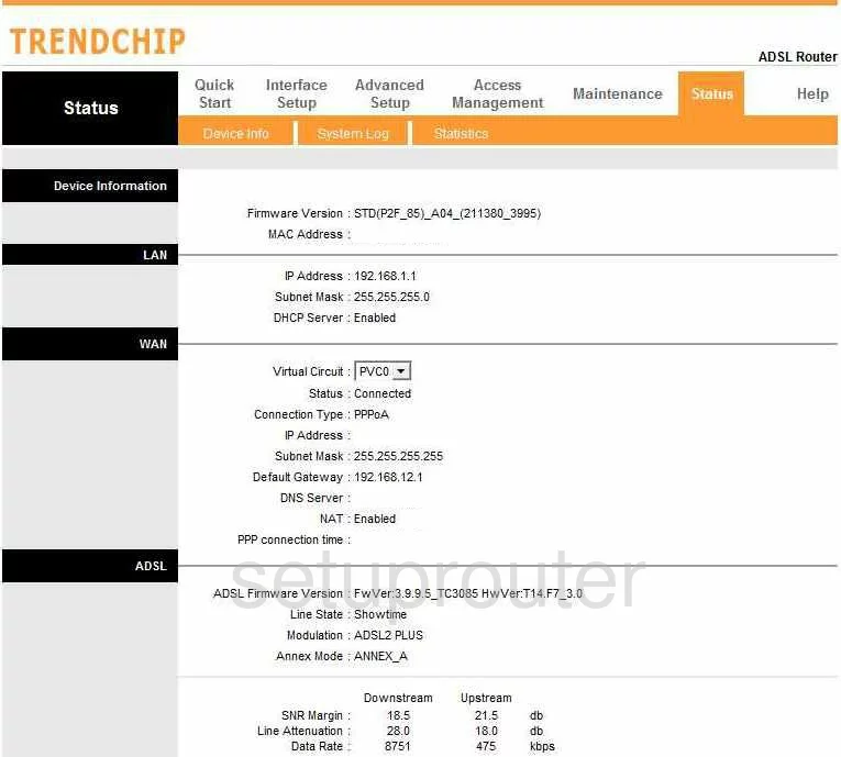 router status mac address internet IP