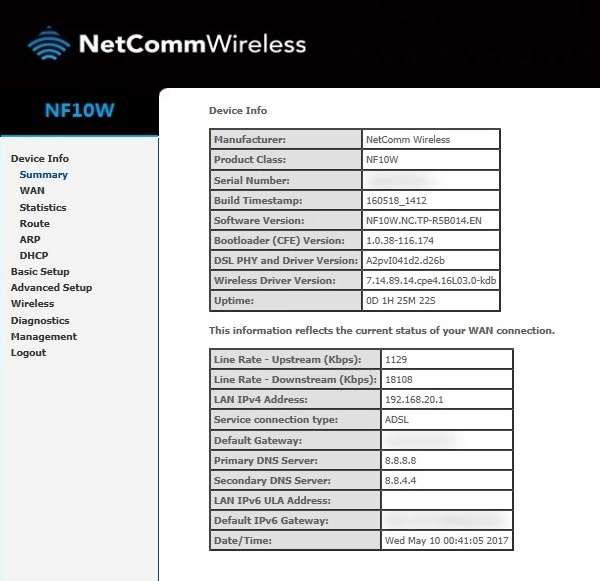 router status mac address internet IP