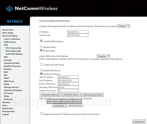 Netcomm Nf18acv Screenshots