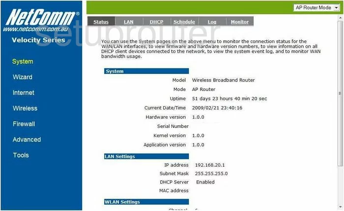 router status mac address internet IP