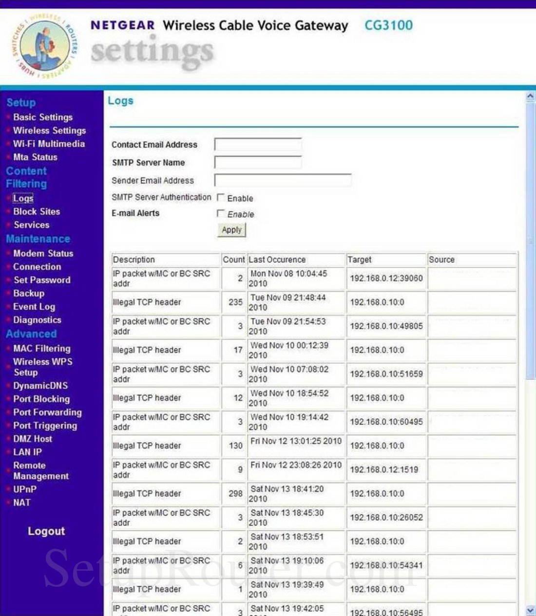 netgear ip login
