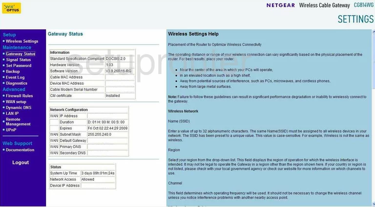 router status mac address internet IP