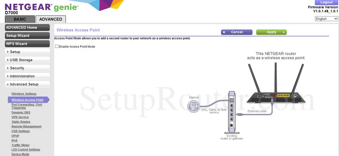 Netgear D7000 Screenshot WirelessAccessPoint