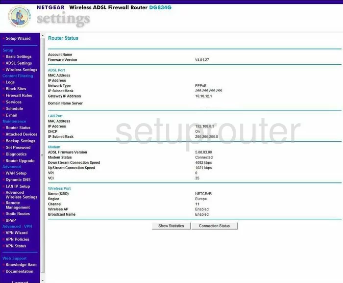 router status mac address internet IP