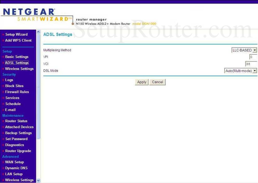 mweb adsl router settings