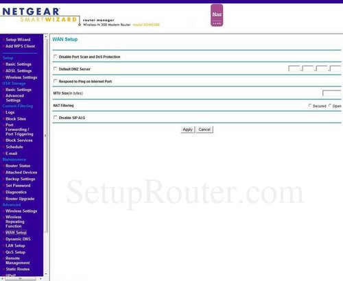 Netgear DGN2200 Screenshots