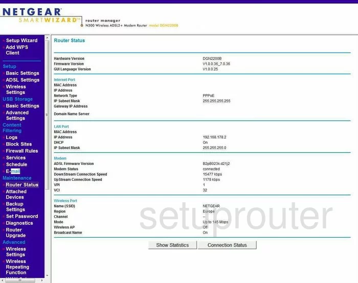 router status mac address internet IP