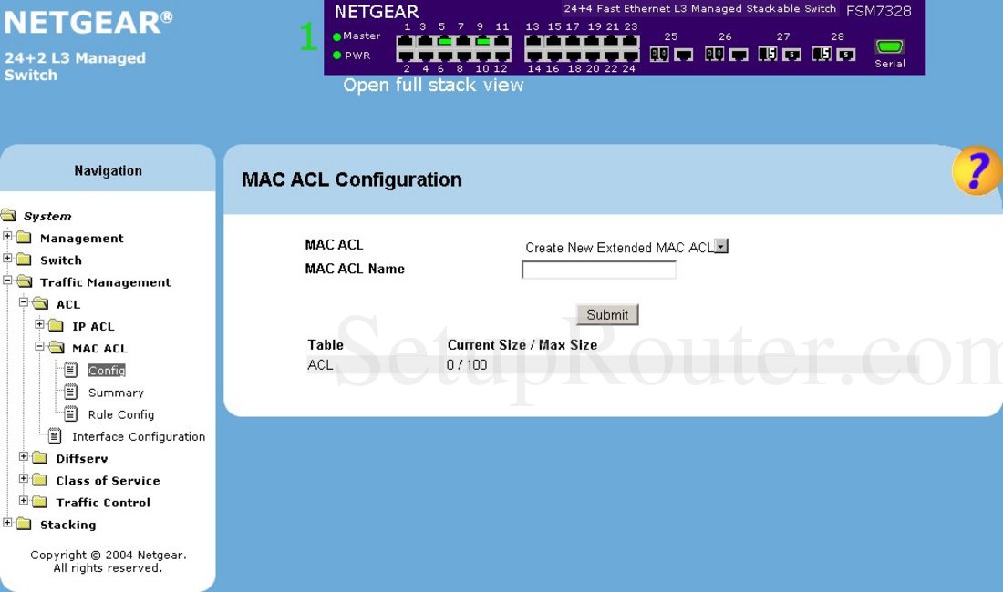 netgear switch mac address