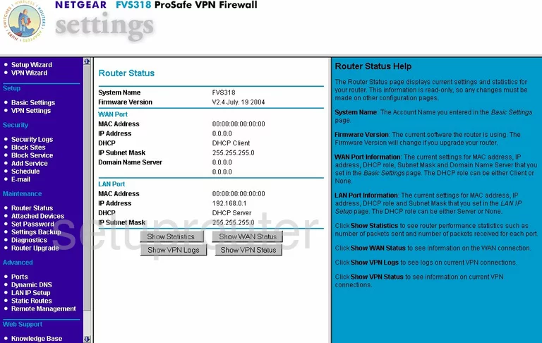 router status mac address internet IP