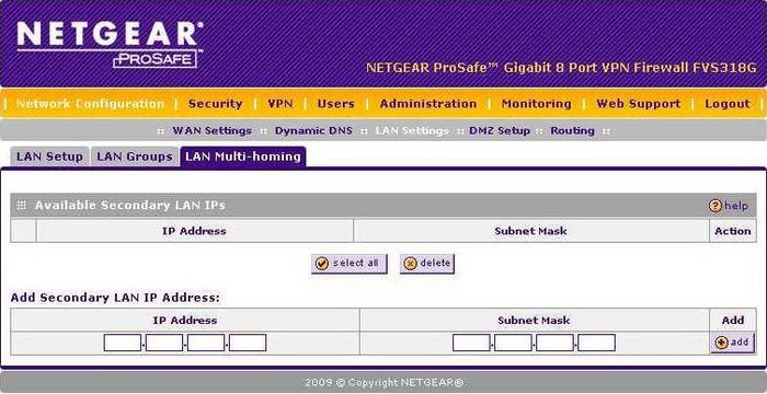 All Screenshots for the Netgear FVS318G