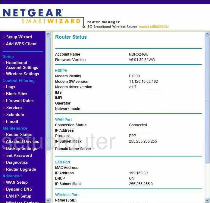 router status mac address internet IP