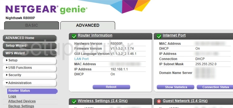 router status mac address internet IP