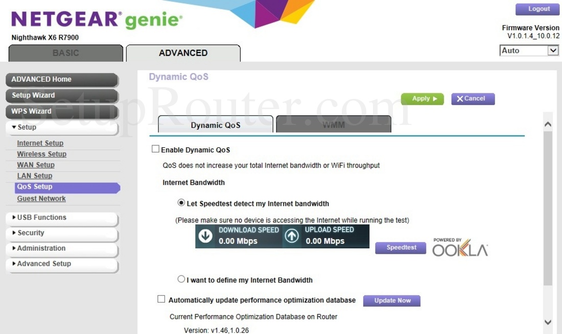 Netgear Nighthawk X6 R7900 Screenshot DynamicQoS