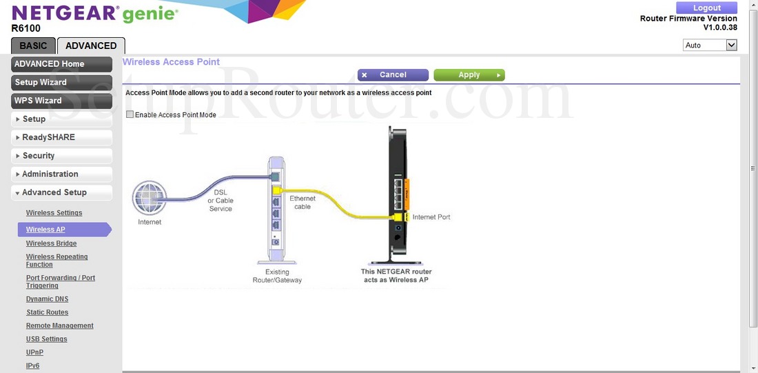 Netgear R6100 Screenshot WirelessAccessPoint