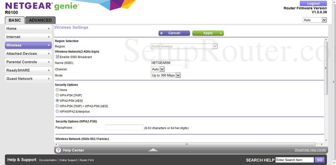 netgear genie change channel