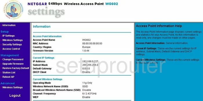 router status mac address internet IP