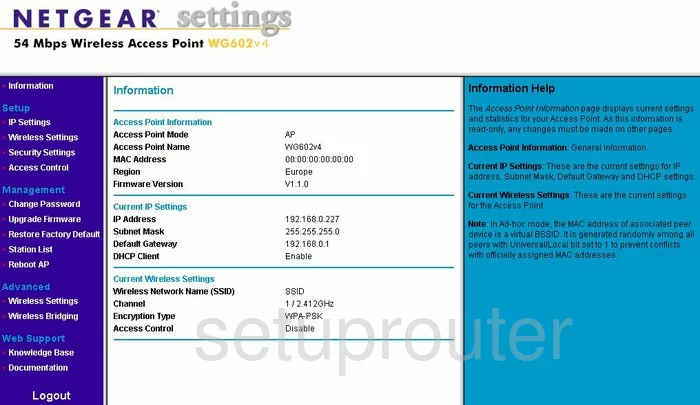 router status mac address internet IP