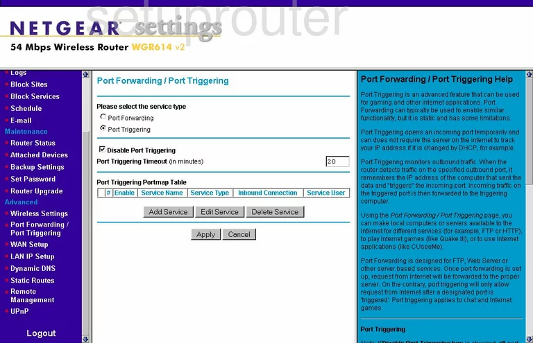 router port trigger port triggering