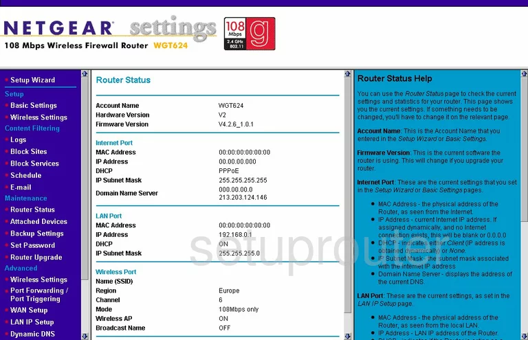 router status mac address internet IP