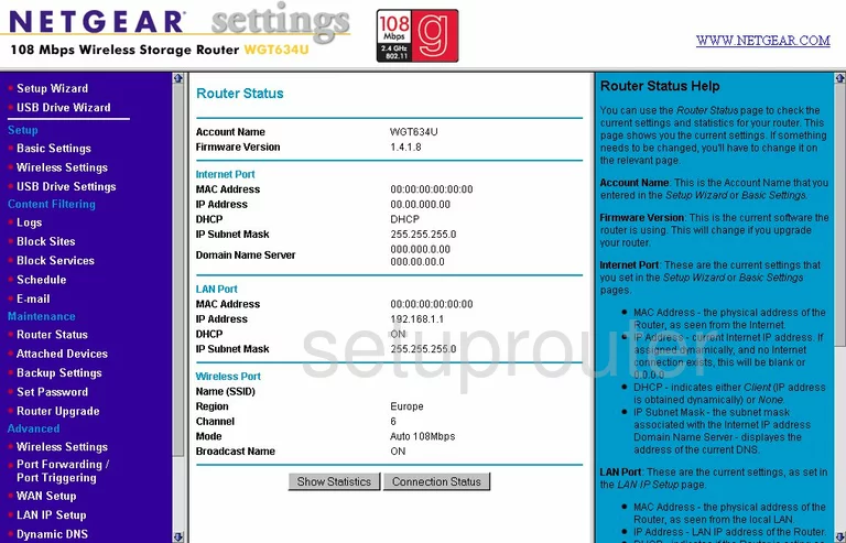 router status mac address internet IP