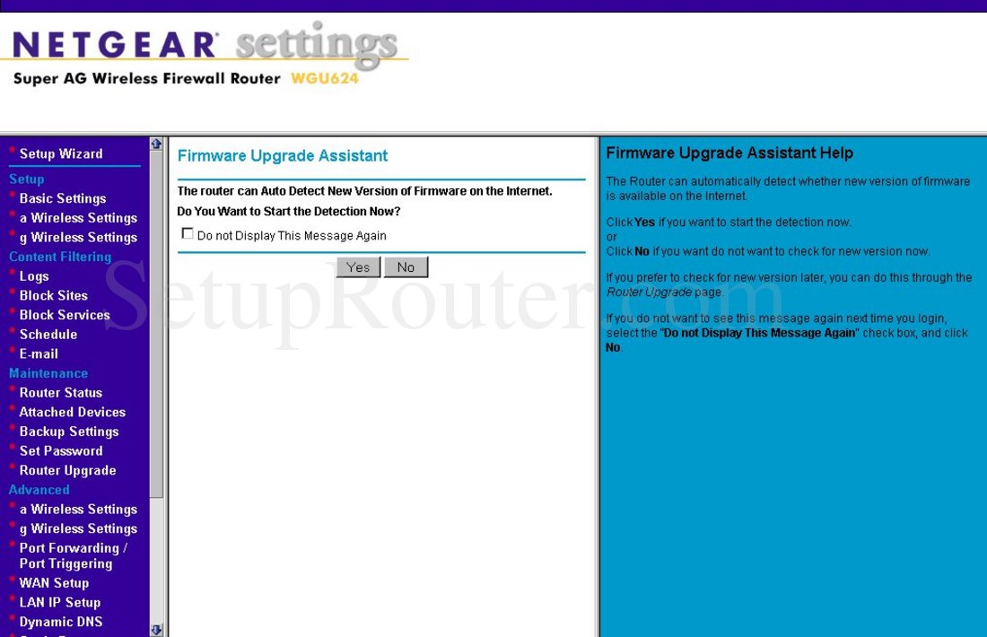 ip address for netgear router firmware update